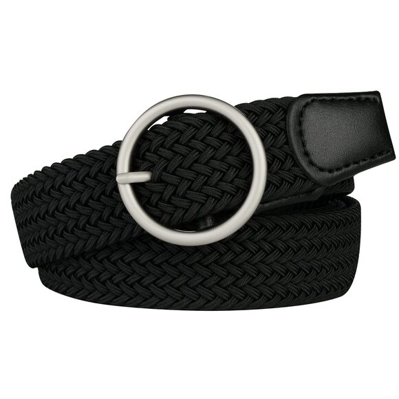 Drіzztе Accessories - 8275 Plus Size Belts For Women Woven Stretch Elastic Waist Belt Black